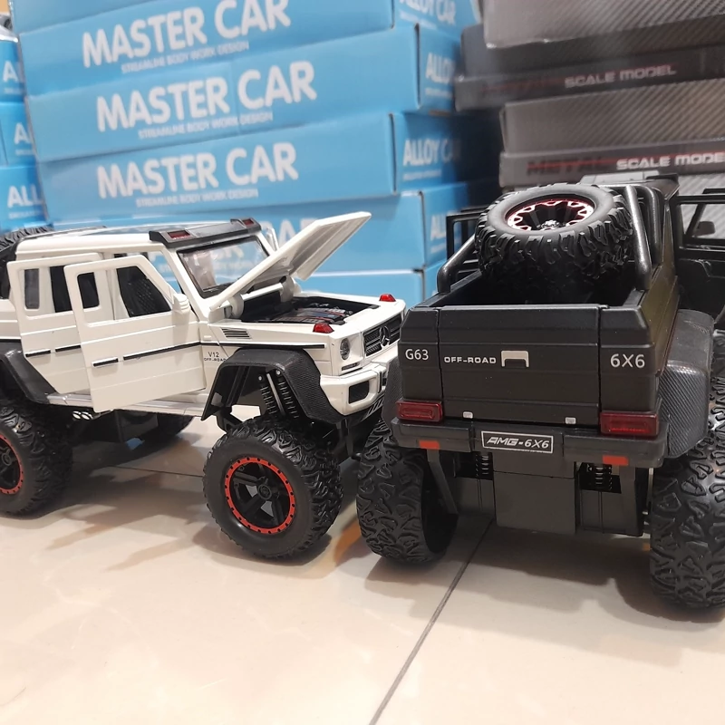 اسباب بازی ماکت ماشین فلزی بنز 6 چرخ