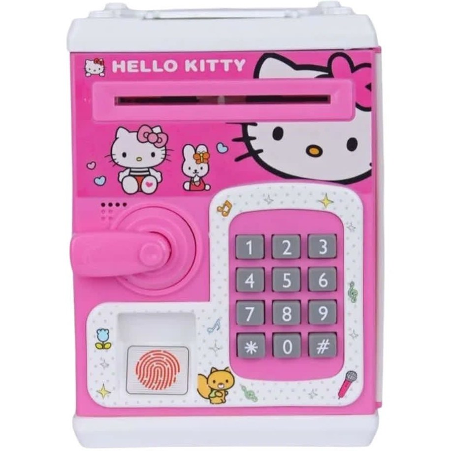 گاوصندوق اثر انگشتی رمز دار باتری خور طرح هلو کیتی مدل 3002